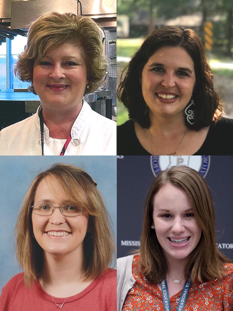 Mississippi Professional Educators has granted scholarships to MC education students, clockwise from top left, Sheila Benson, Kelly Taylor, Morgan Marullo, and Charla Lewis.