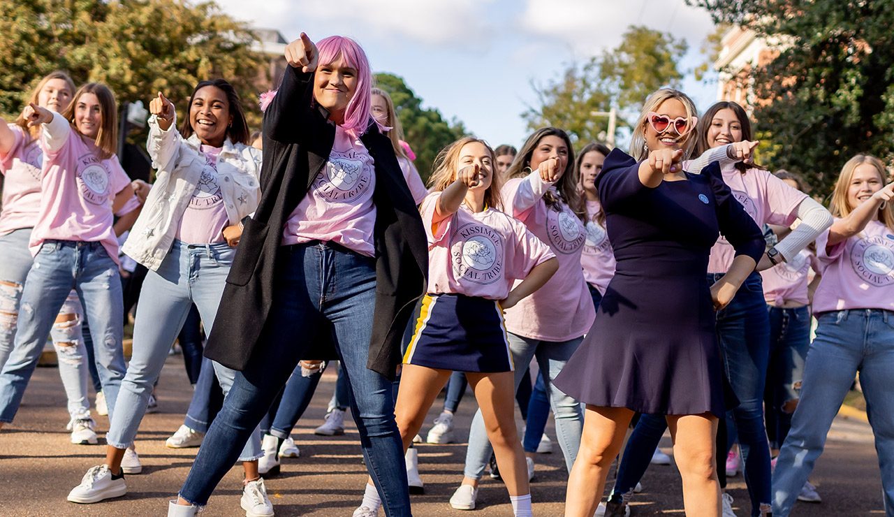 Students at the Cheer Off competition