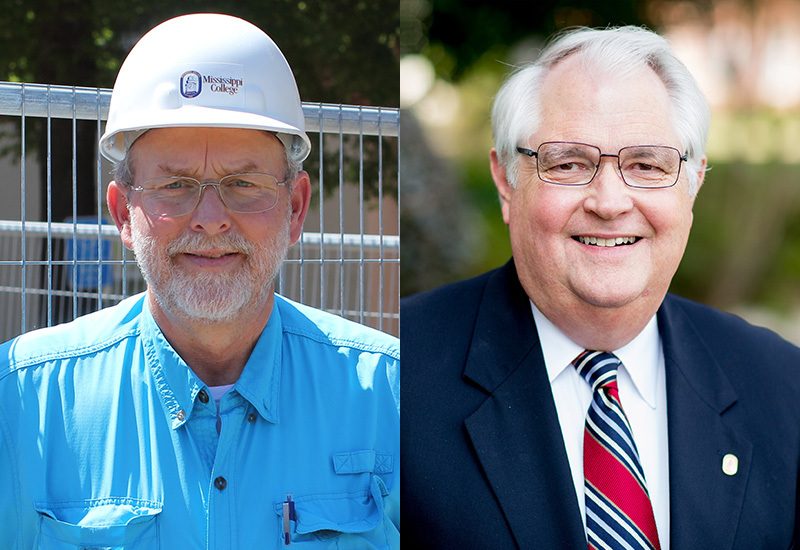Glenn Worley, left, and Burn Page are among more than 50 MC employees to be honored during the 2023 Faculty and Staff Retirement and Service Year Celebration April 27.