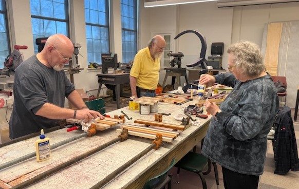 Students in Nate Jarnagin's woodworking class build charcuterie boards using exotic woods. The class is one of many fine art classes the MC Department of Art offers to the community.