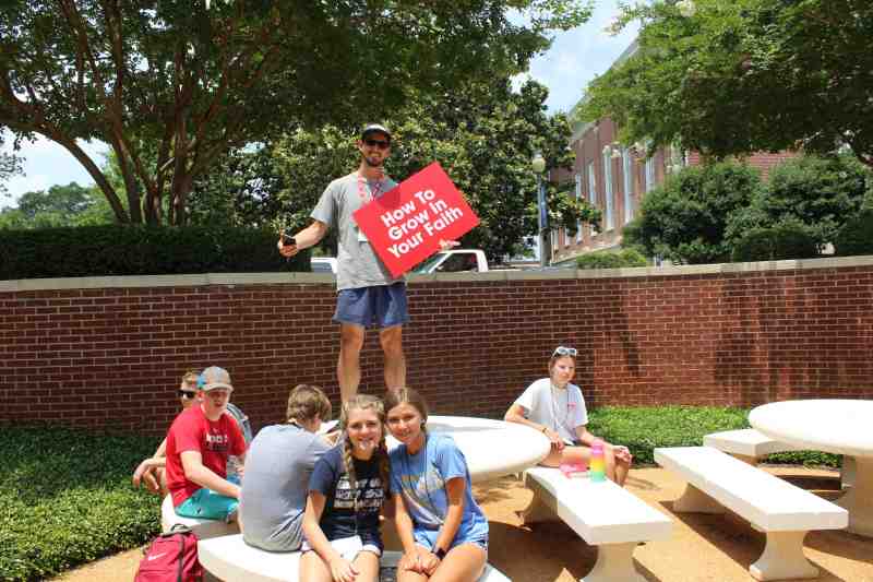 Students build their faith and take part in sports activities during summer camps at MC. Fuge campers are pictured on June 4.