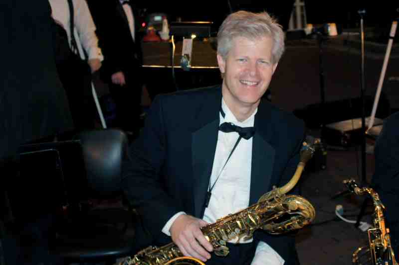 MC music professor Craig Young often plays with the Jazz Band.