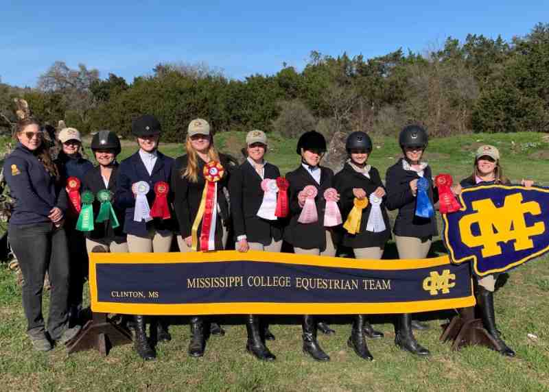  Mississippi College equestrian team riders took home plenty of ribbons during competition at Texas State University February 16-17.
