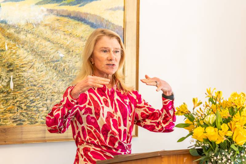 Mary Bass offers insights on developing successful business practices during the inaugural Latimer Lunch at Mississippi College.