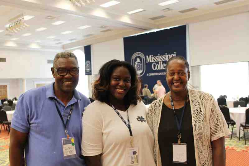 Mississippi College freshman Kiara Vance, 18, of Clinton is flanked by her parents at MC's summer orientation that wrapped up July 27. Her father is Excell Vance and her mom is Deloris Vance. A 2018 Clinton High graduate, Kiara plans to major in biology/pre-med on the Clinton campus.