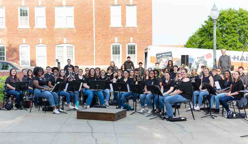 Symphonic Winds, pictured here in 2021, will conclude its two-day, four-performance tour of south Mississippi high schools with its annual Winter Concert at MC.