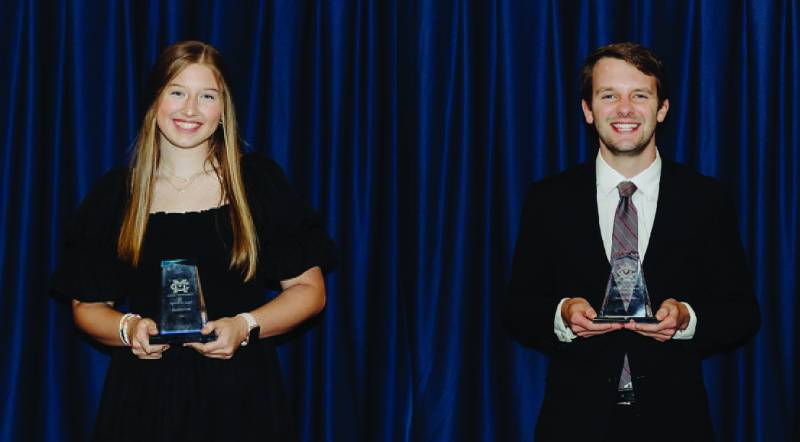 Caroline Cook and Coulter Clement treasure the Student Experience Awards they received last year because the honors represent appreciation from their beloved University.