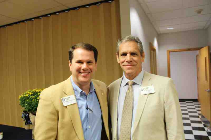 President Blake Thompson is pictured with Mississippi College communication professor Merle Ziegler, the MC debate team coach.