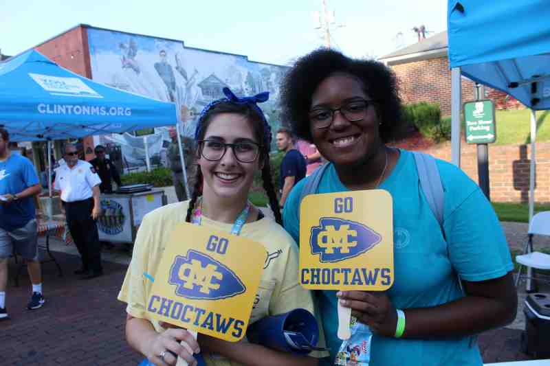 Mississippi College students Brelyn Hayes of Fort Worth, Texas and Tatianna Dismuke of St. Martin, Mississippi enjoyed their visit to last year's Back to the Bricks in Olde Towne Clinton. 