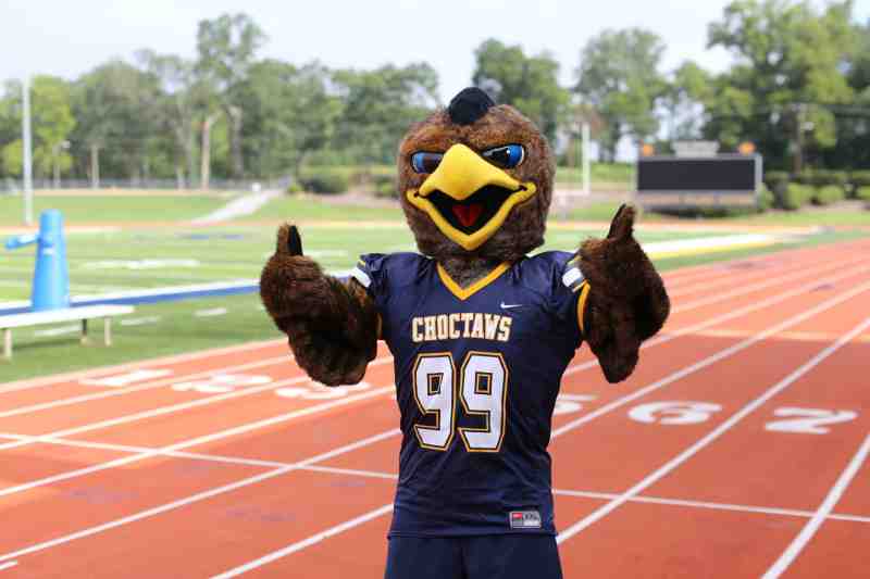 Tom A. Hawk is ready to cheer on the Choctaws at Choctaw Fanfare on August 18