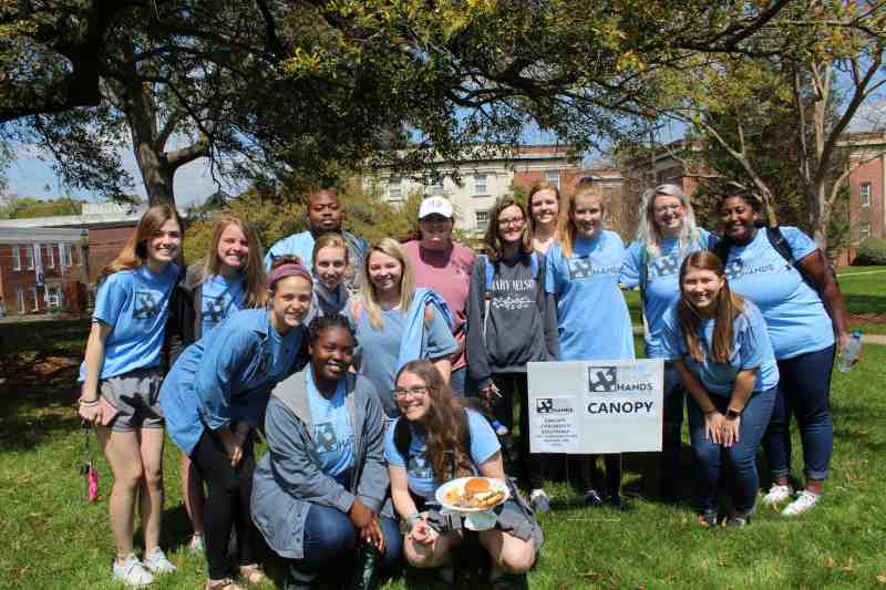 Students are pictured on the Quad on Tuesday March 26 before departing for Canopy Children's Solutions in Jackson.