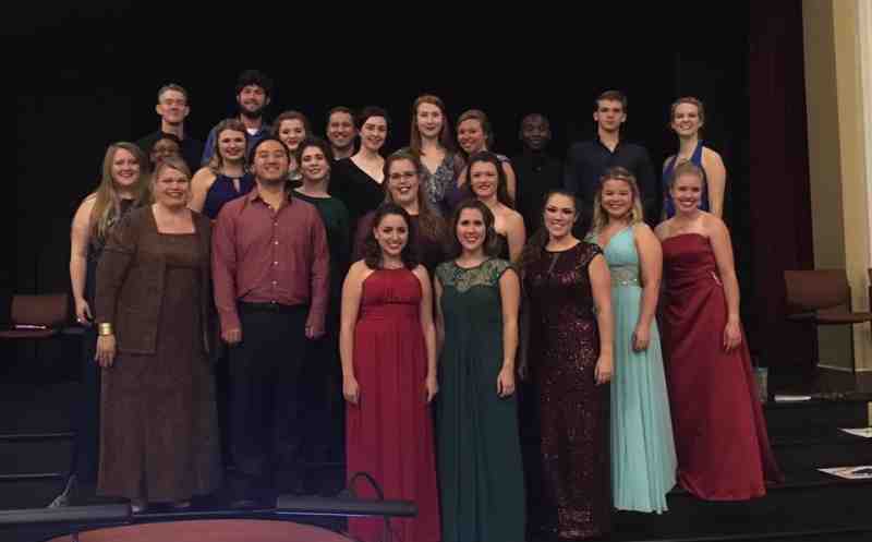 Mississippi College students who appeared in a recent opera production on the Clinton campus.