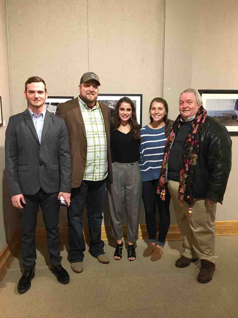 Mississippi College art students Caleb Shipman, JT Smith, Emily Dacus, Katie Robinson and Randy Jolly, director of the Gore Galleries. MC student Catherine Reed is not pictured.