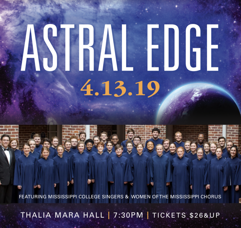 “Astral Edge” by the MC Singers will be held at Thalia Mara Hall beginning at 7:30 p.m. on Saturday.