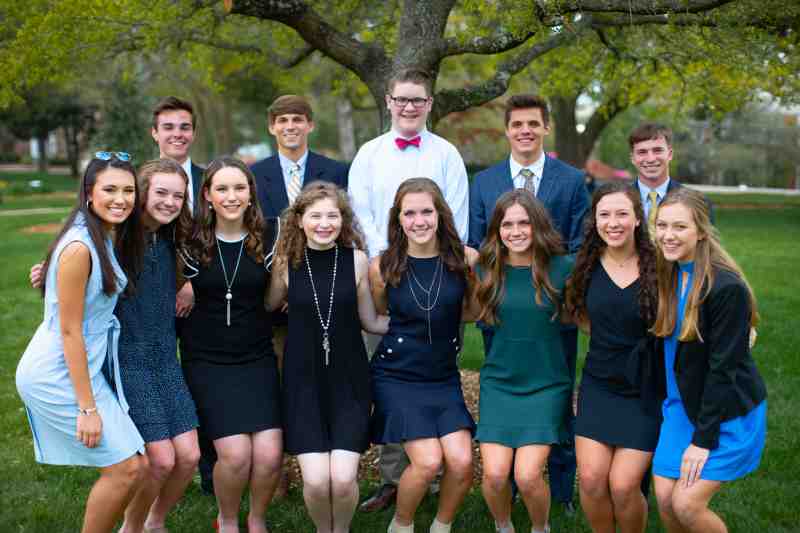 Back row (l to r): Todd McCinnis, Tyler Welch, Brennen Moss, Ridge Futral, Austin Goodman Front row (l to r): Gracie Phillips, Elizabeth Speed, Tori Hendren, Ally Fortenberry, Avery Hederman, Erin Hederman, Marion Pohl, Kaylee Foster