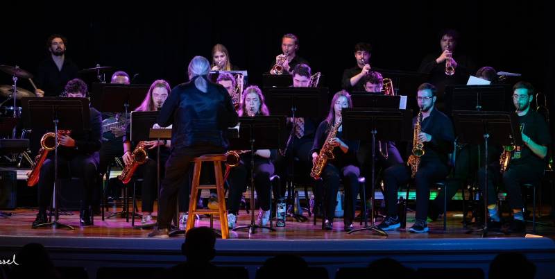 The 26-piece MC Jazz Band is scheduled to perform indoors at the Entergy Theater and outdoors on the Brick Streets of Olde Towne Clinton.  