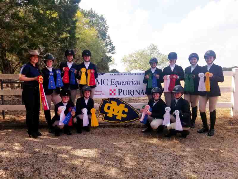 Mississippi College equestrian team members competed in Texas in October.