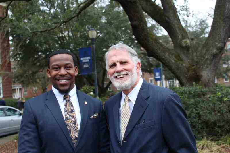 Mississippi College SGA President Anthony Jackson and MC trustee Andy Taggart, a Ridgeland attorney, are pictured on the Clinton campus.