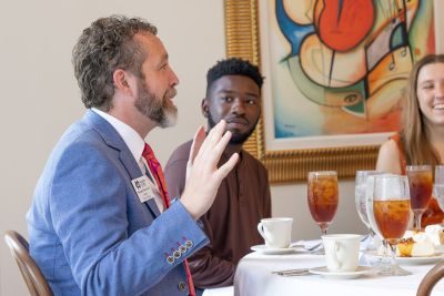 Professors and students at the Latimer Lunch 