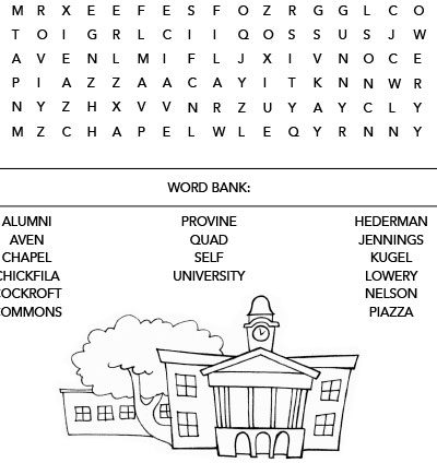 Word Search Activity Sheet